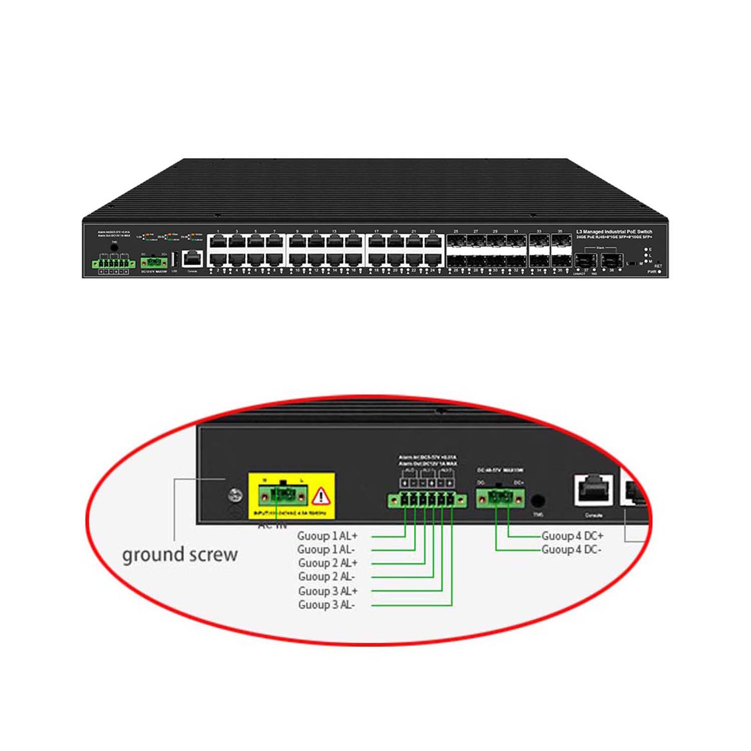 10G uplink 38 ports industrial - огляд і ціна Sfp+ 10G Managed Switch 8 Port